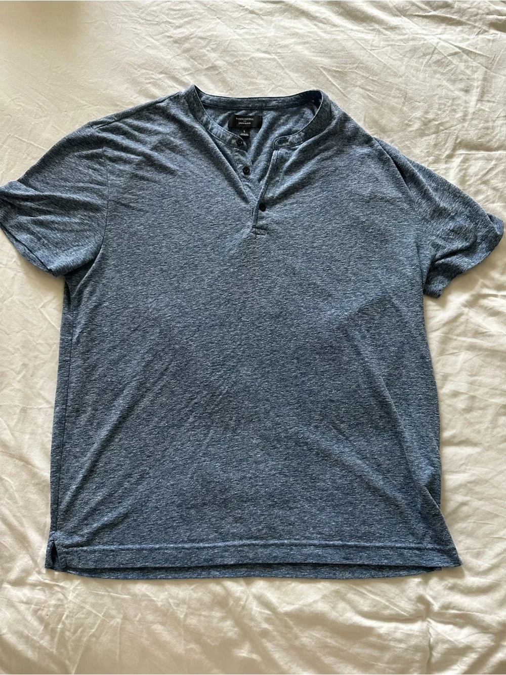 Banana Republic Heather Navy Short-Sleeve Henley